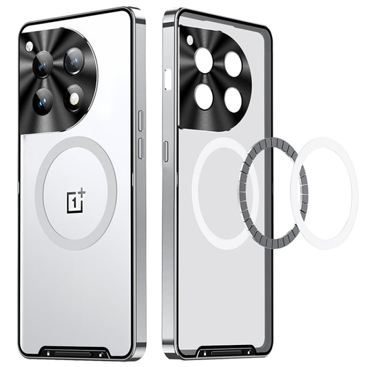 For OnePlus 12 MagSafe Magnetic Frosted Metal Phone Case(Silver) by buy2fix