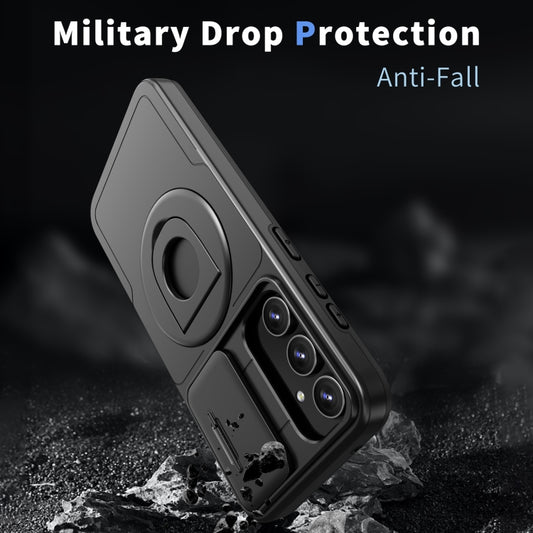 For Samsung Galaxy S23 FE 5G Camshield MagSafe Ring Holder Armor Phone Case(Black) by buy2fix