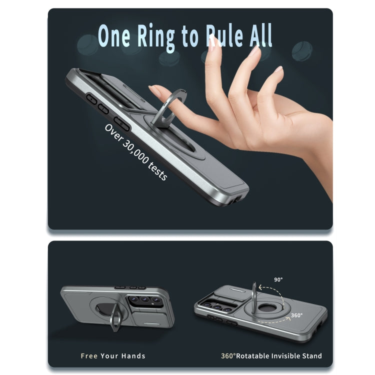 For Samsung Galaxy S23 FE 5G Camshield MagSafe Ring Holder Armor Phone Case(Titanium Grey) by buy2fix