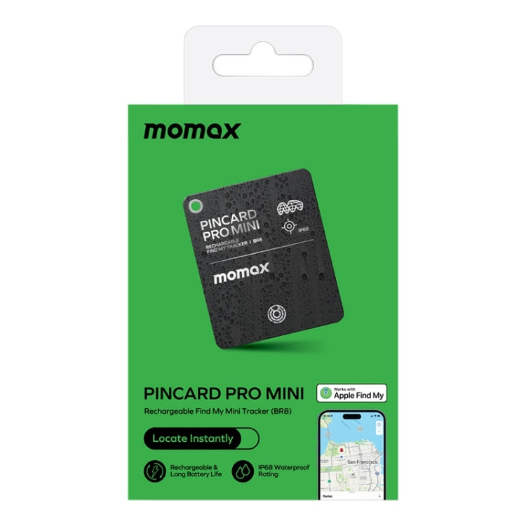 MOMAX PINCARD BR8 Card Wireless Charging Positioning Anti-lost Device(Black) by MOMAX