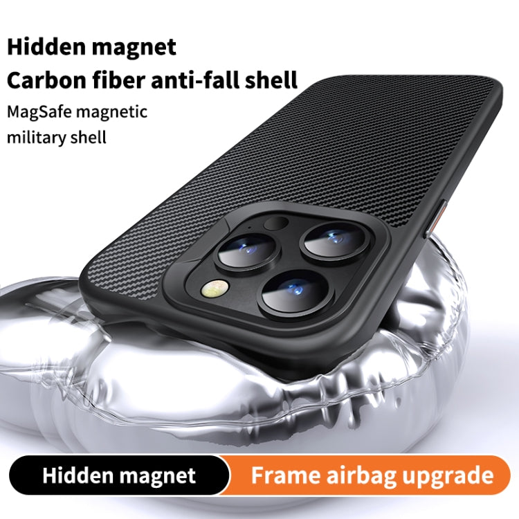 For iPhone 14 Pro Kevlar Fiber Shockproof MagSafe Phone Case(Black) by buy2fix