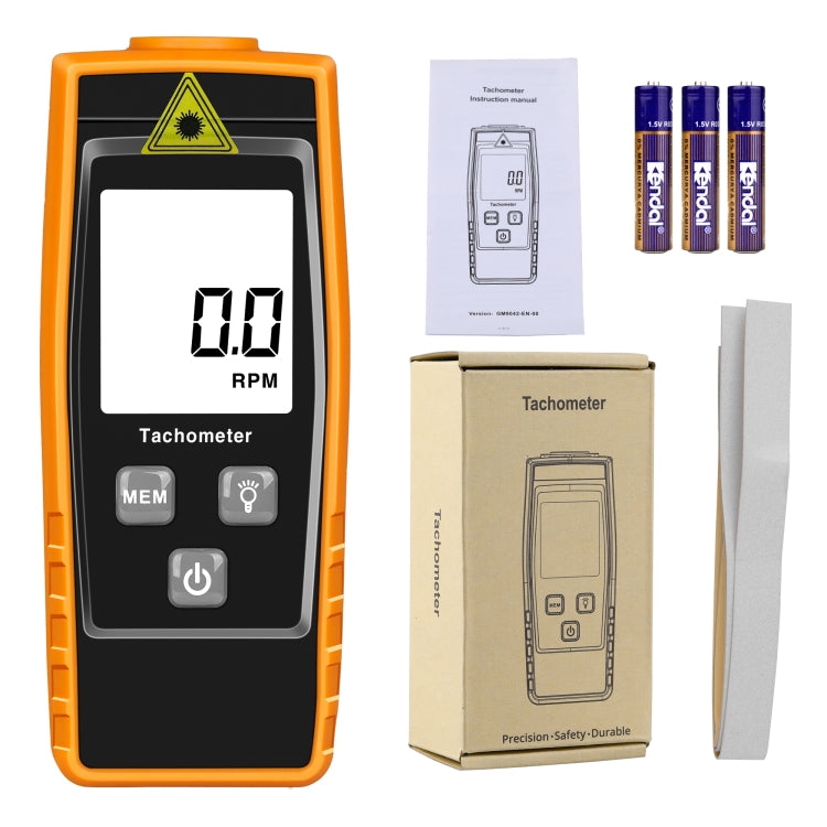 RZ835 Digital Tachometer, Range: 2.5-99999RPM(Orange) by buy2fix
