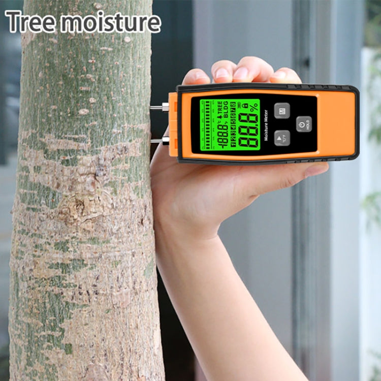 RZ862 Detachable Probe Wood Moisture Tester(Orange) by buy2fix