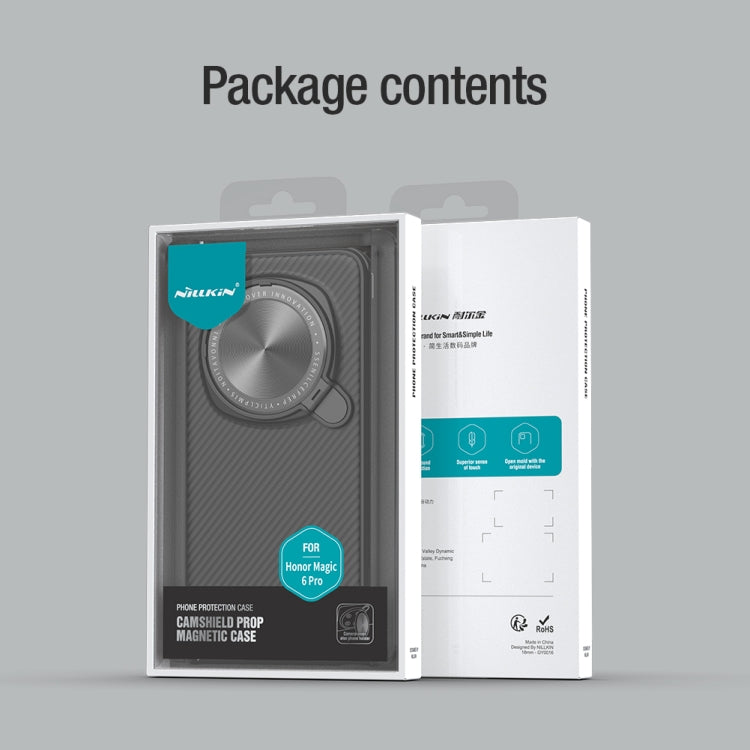 For Honor Magic6 Pro NILLKIN CamShield Prop CD Texture Mirror Phone Case(Black) by NILLKIN