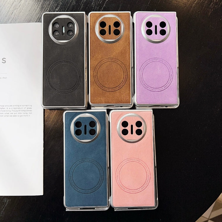 For Huawei Mate X5 Skin Feel Leather Texture MagSafe Pearlescent Paint Shockproof Phone Case(Black) by buy2fix