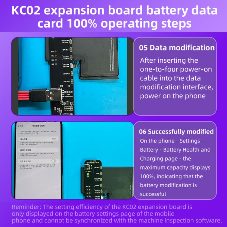 i2C KC02 Battery Data Repair Expansion Board Modifying Battery Efficiency for iPhone 11-15 Pro Max by i2C