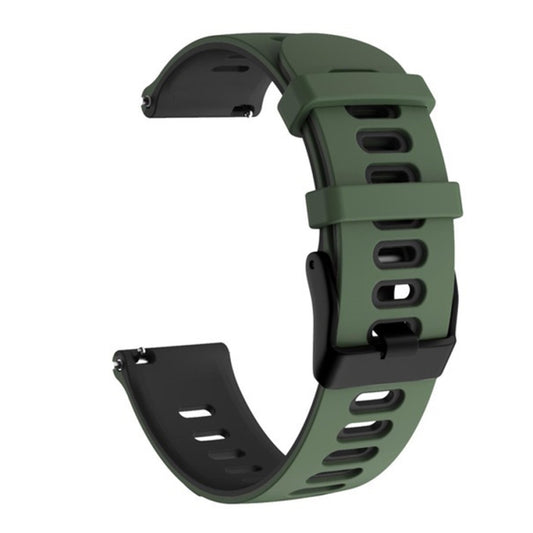 22mm For Huawei Watch GT2e 46m Silicone Watch Band(Army Green+Black) by buy2fix