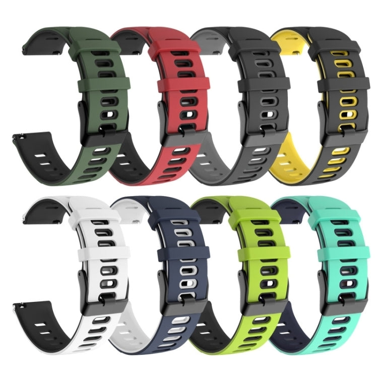 22mm For Huawei Watch GT2e 46mm Silicone Watch Band(White+Black) by buy2fix