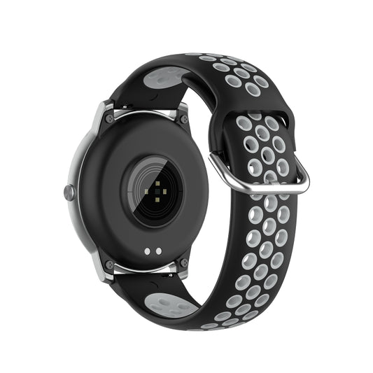 For Xiaomi Haylou Solar LS05 Two-tone Silicone Watch Band, Size: 22mm(Black Gray) by buy2fix