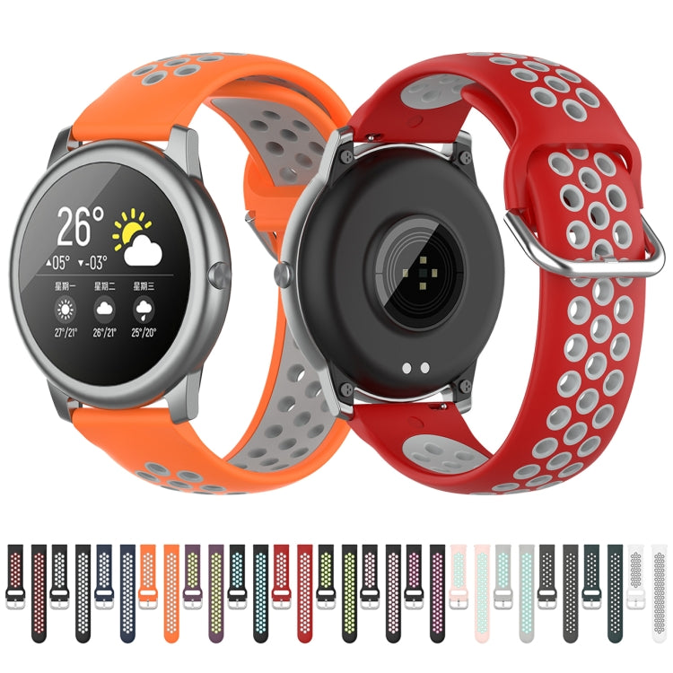 For Xiaomi Haylou Solar LS05 Two-tone Silicone Watch Band, Size: 22mm(Coal Black) by buy2fix