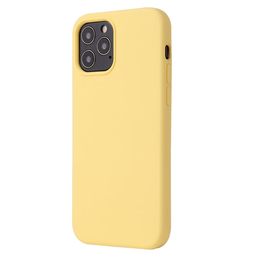 For iPhone 12 / 12 Pro Solid Color Liquid Silicone Shockproof Protective Case(Yellow) by buy2fix