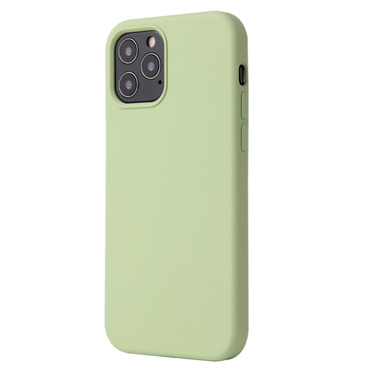For iPhone 12 / 12 Pro Solid Color Liquid Silicone Shockproof Protective Case(Matcha Green) by buy2fix