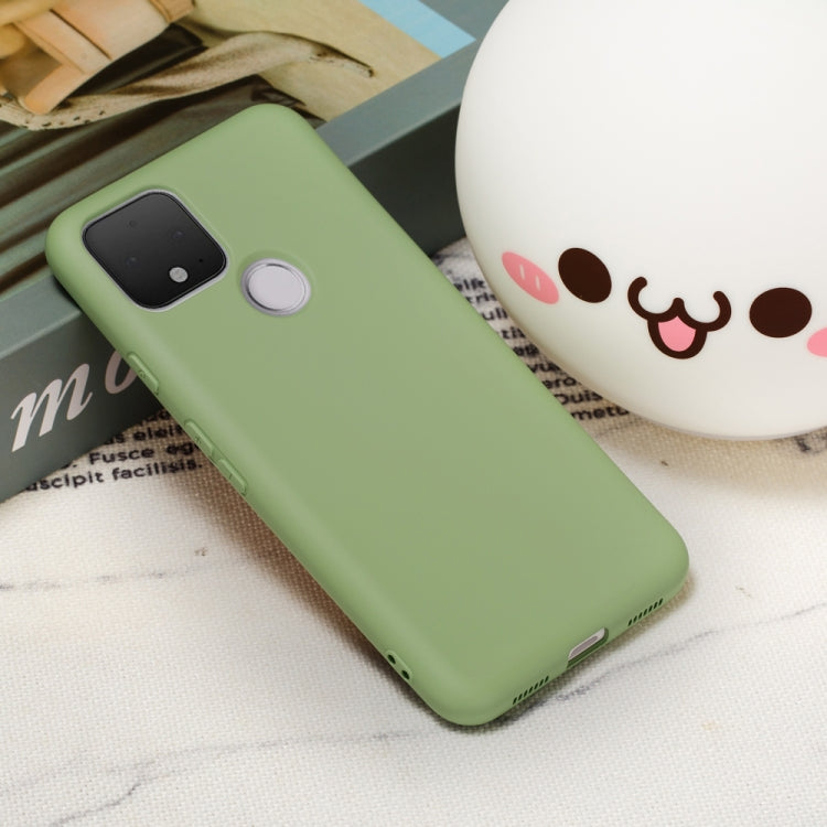 For Google Pixel 4a 5G Pure Color Liquid Silicone Shockproof Full Coverage Case(Green) by buy2fix