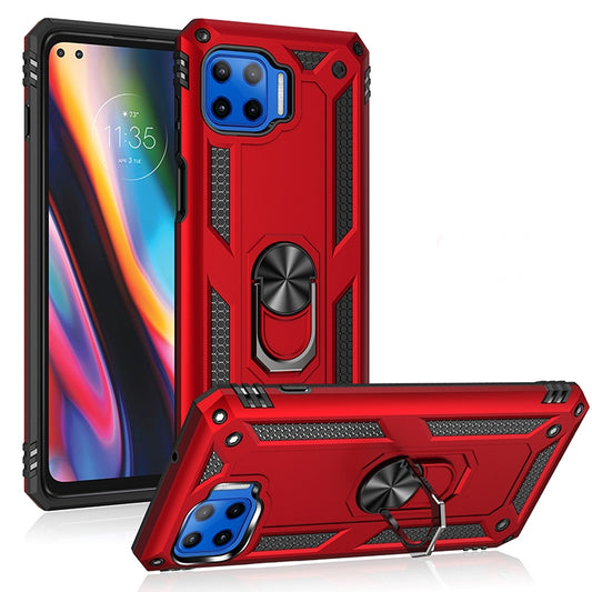 For Motorola Moto G 5G Plus Shockproof TPU + PC Protective Case with 360 Degree Rotating Holder(Black) by buy2fix