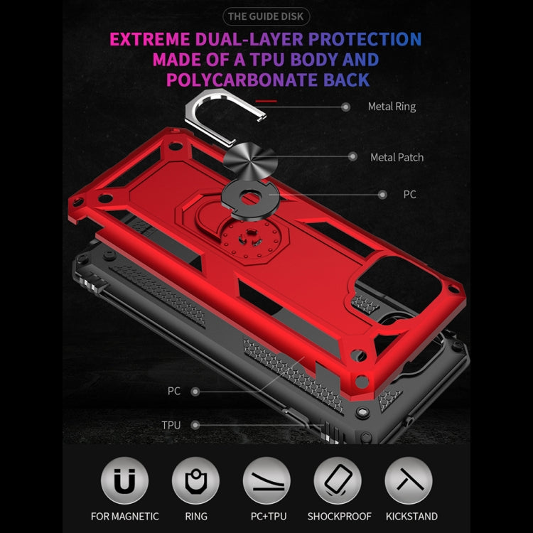 For Motorola Moto G 5G Plus Shockproof TPU + PC Protective Case with 360 Degree Rotating Holder(Red) by buy2fix