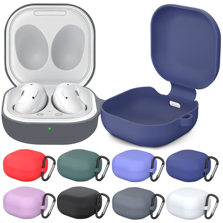 For New Samsung Galaxy Buds Live/Pro Solid Color Anti-fall Earphone Protective Case with Hook(Purple) by buy2fix