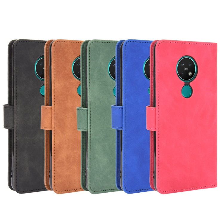 For Nokia 7.2 & 6.2 Solid Color Skin Feel Magnetic Buckle Horizontal Flip Calf Texture PU Leather Case with Holder & Card Slots & Wallet(Rose Red) by buy2fix
