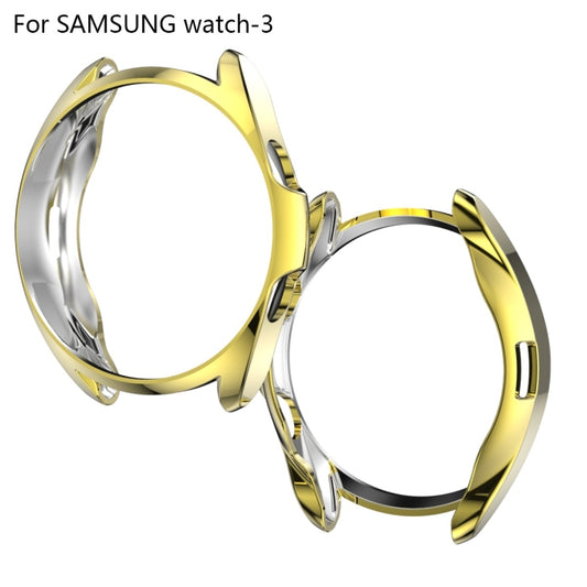 For Samsung Galaxy Watch 3 45mm Electroplating Hollow Half-pack TPU Protective Case(Golden) by ENKAY