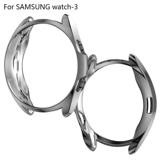 For Samsung Galaxy Watch 3 45mm Electroplating Hollow Half-pack TPU Protective Case(Gray) by ENKAY