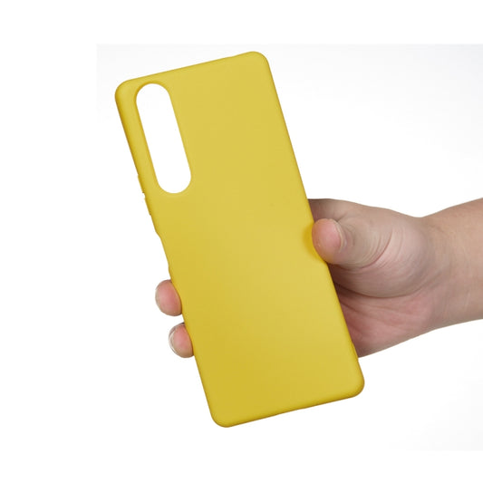 For Sony Xperia 5 Plus / Xperia 1 II Solid Color Liquid Silicone Dropproof Full Coverage Protective Case(Yellow) by buy2fix