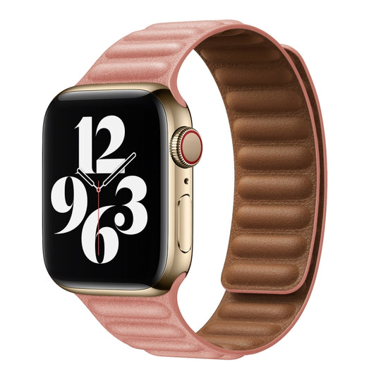 For Apple Watch Ultra 49mm&Watch Ultra 2 49mm / Series 9&8&7 45mm / SE 3&SE 2&6&SE&5&4 44mm / 3&2&1 42mm Leather Watch Band (Rose Pink) by buy2fix