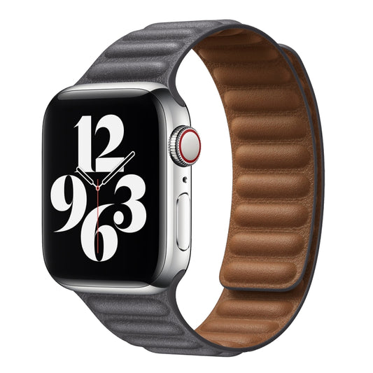 For Apple Watch Series 9&8&7 41mm / SE 3&SE 2&6&SE&5&4 40mm / 3&2&1 38mm Leather Watch Band (Grey) by buy2fix