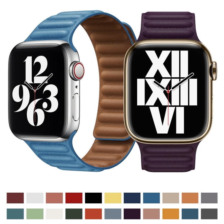 For Apple Watch Series 9&8&7 41mm / SE 3&SE 2&6&SE&5&4 40mm / 3&2&1 38mm Leather Watch Band (Grey) by buy2fix
