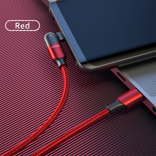 FXCTL-WY09 100W 5A USB-C / Type-C to Type-C 180 Degree Rotating Elbow Fast Charging Cable, Length:1.2m(Red) by buy2fix