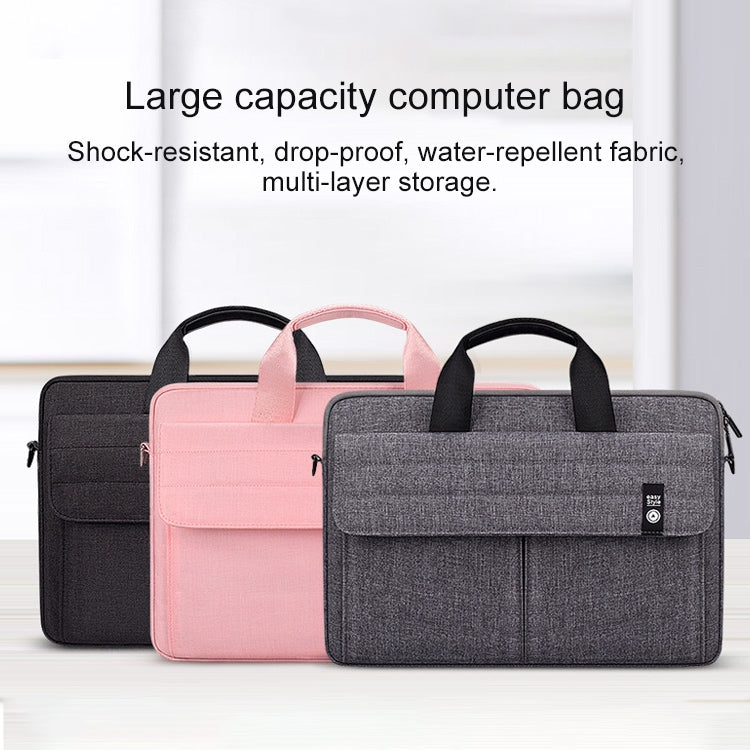 ST08 Handheld Briefcase Carrying Storage Bag without Shoulder Strap for 15.4 inch Laptop(Grey) by buy2fix