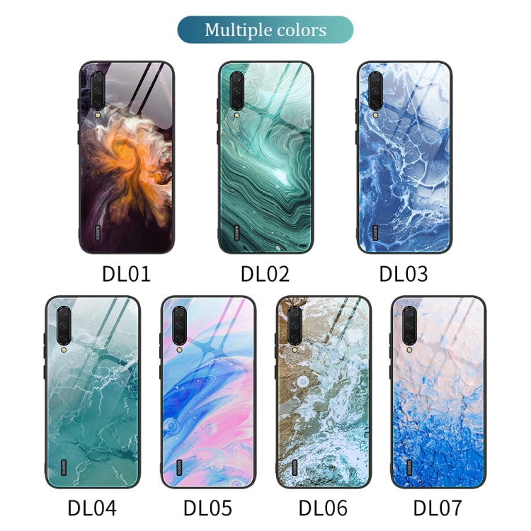 For Xiaomi Mi CC9 / A3 Lite Marble Pattern Glass Protective Case(DL03) by buy2fix