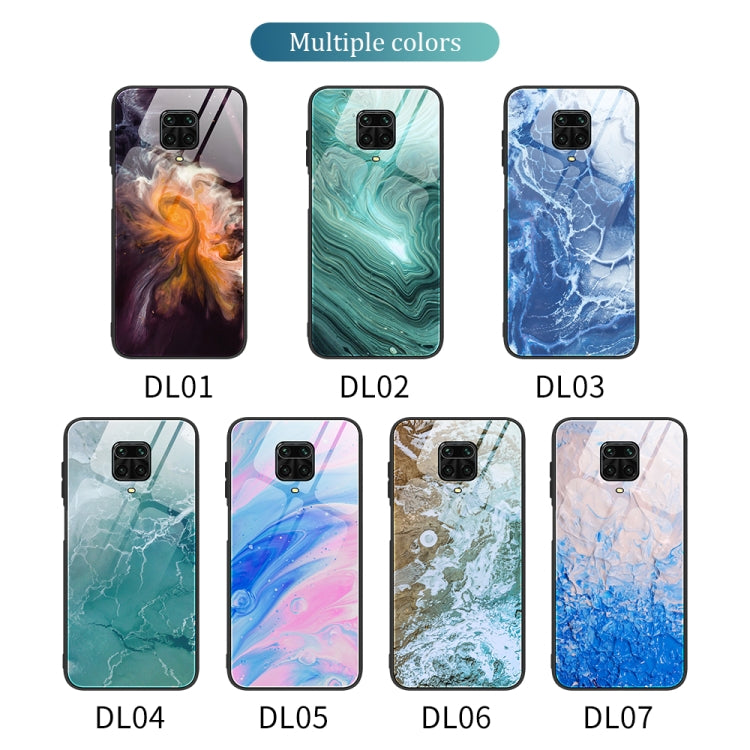 For Xiaomi Redmi Note 9S / Note 9 Pro Marble Pattern Glass Protective Case(DL07) by buy2fix
