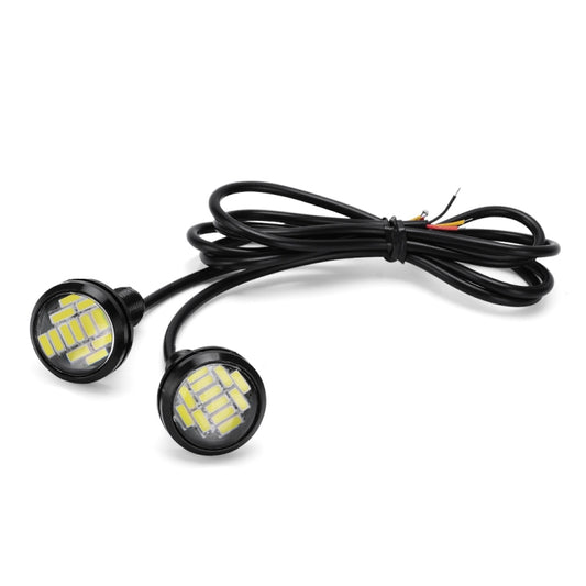 10 PCS 23mm 12LEDs SMD-4014 DC9-80V Motorcycle Eagle Eye Light(White Light) by buy2fix
