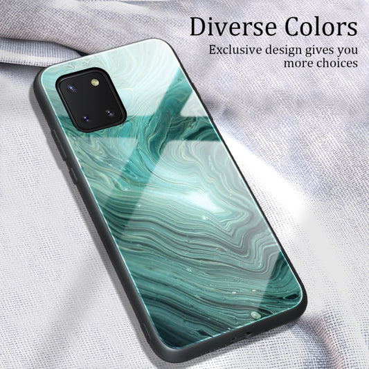 For Samsung Galaxy Note10 Lite / A81 Marble Pattern Glass Protective Case(DL02) by buy2fix