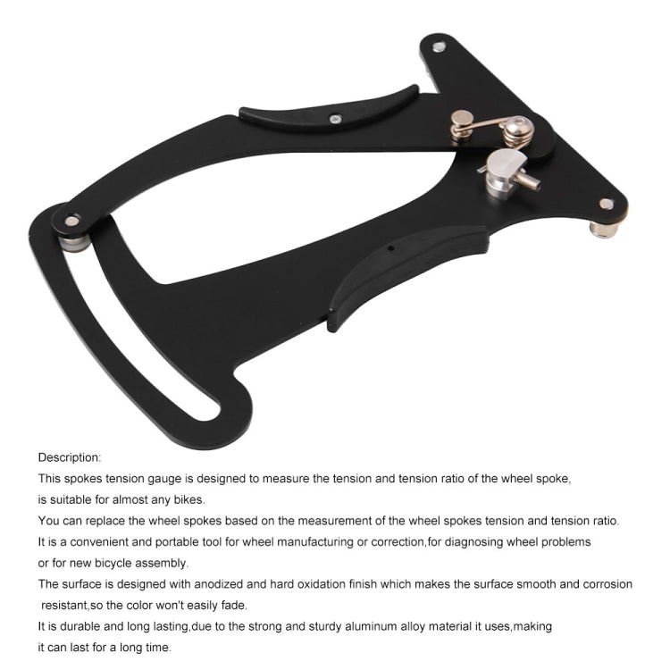 Bicycle Spokes Tension Meter Tool Rim Adjustment Measurement Gauges(Black) by buy2fix