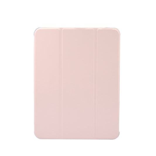 For iPad Air 2022 / 2020 10.9 3-folding Electric Pressed Skin Texture Smart Leather Tablet Case (Light Pink) by buy2fix