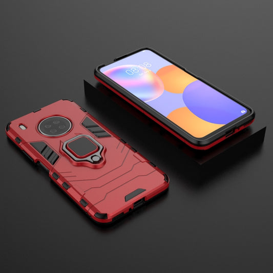 For Huawei Y9a PC + TPU Shockproof Protective Case with Magnetic Ring Holder(Red) by buy2fix