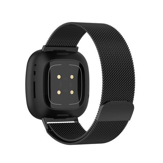 For Fitbit Versa 3 / Fitbit Sense Magnetic Milano Watch Band, Size:Large Size(Black) by buy2fix