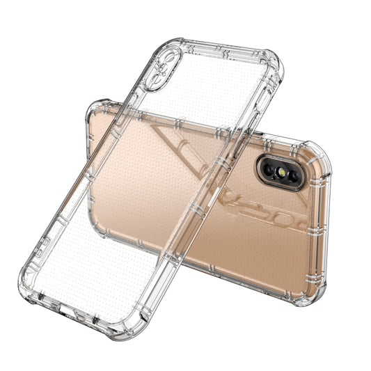 For iPhone X / XS Straight Edge Dual Bone-bits Shockproof TPU Clear Case by buy2fix
