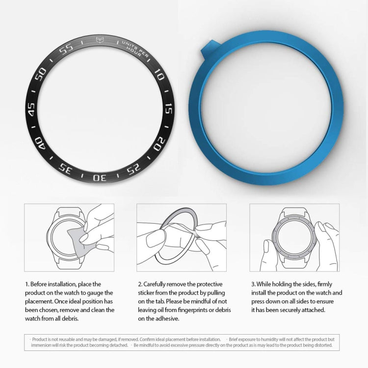 For Samsung Galaxy Watch 3 41mm Smart Watch Steel Bezel Ring, A Version(Black Ring White Letter) by ENKAY