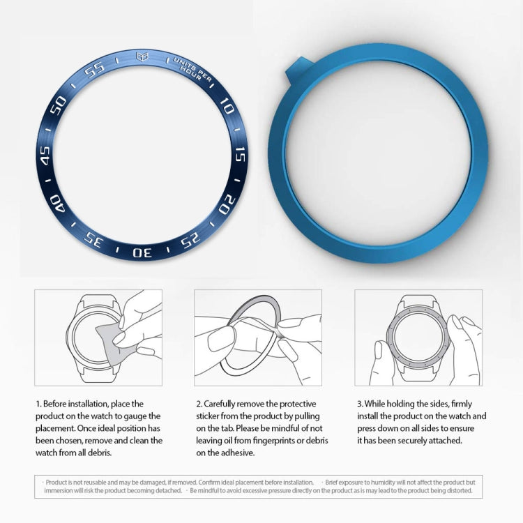 For Samsung Galaxy Watch 3 41mm Smart Watch Steel Bezel Ring, A Version(Blue Ring White Letter) by ENKAY