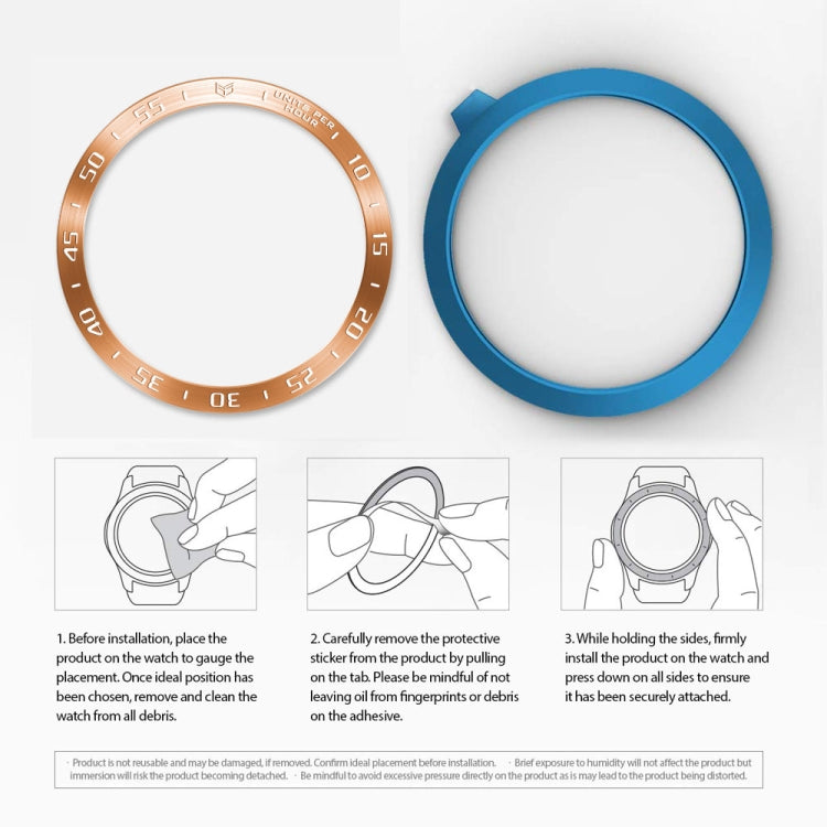 For Samsung Galaxy Watch 3 41mm Smart Watch Steel Bezel Ring, A Version(Rose Gold Ring White Letter) by ENKAY