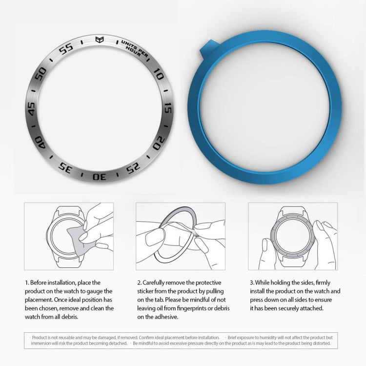 For Samsung Galaxy Watch 3 45mm Smart Watch Steel Bezel Ring, A Version(Silver Ring Black Letter) by ENKAY