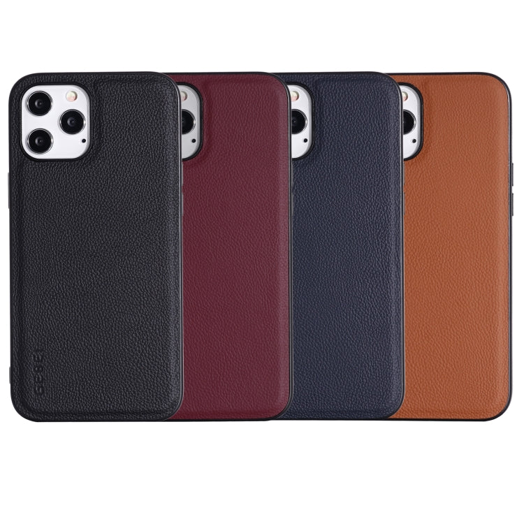 For iPhone 12 / 12 Pro GEBEI Full-coverage Shockproof Leather Protective Case(Black) by GEBEI