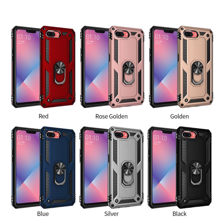 For OPPO A5 / A3s Shockproof TPU + PC Protective Case with 360 Degree Rotating Holder(Red) by buy2fix