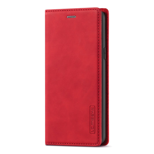 For Samsung Galaxy S9+ LC.IMEEKE Strong Magnetism Ultra-thin Horizontal Flip Shockproof Matte TPU + PU Leather Case with Holder & Card Slots & Wallet(Red) by LC.IMEEKE