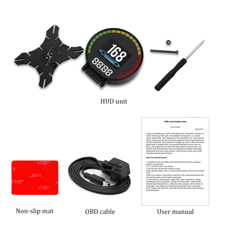 P15 OBD2 Car HUD Head-up Display Water Temperature / Vehicle Speed / Voltage by buy2fix