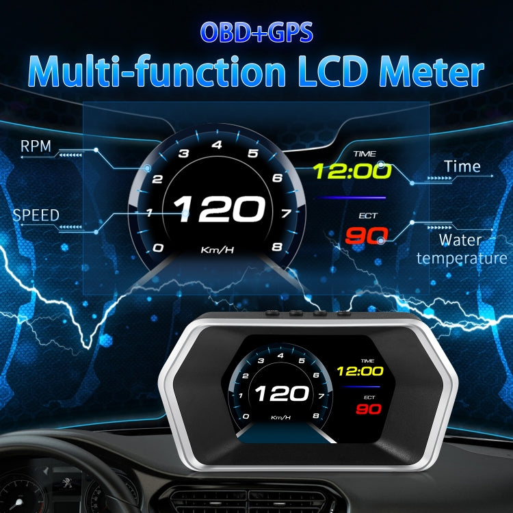 P17 Car HUD Head-up Display GPS Speed Meter Car OBD2 Fault Elimination Code by buy2fix