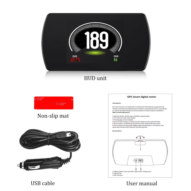 T800 Car HUD Head-up Display GPS Speed Display Speed / Voltage Alarm Altitude Display by buy2fix