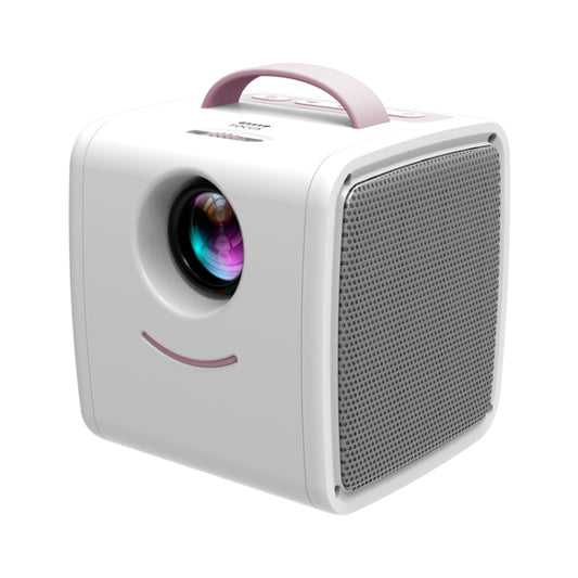 Q2 LED 1080P Mini Portable Projector Children Projector, Plug Type:EU Plug(Pink White) by buy2fix