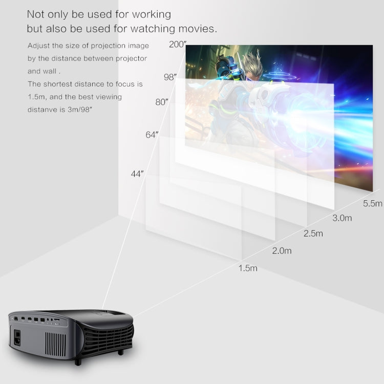 YG610 1280x768P Portable Home Theater LED HD Digital Projector, Support Mobile Phone Plug-in Connection by buy2fix